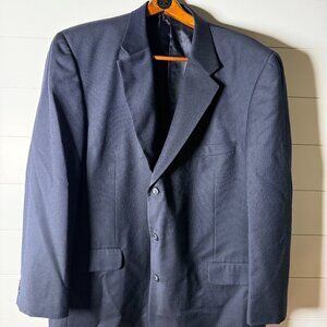 Vincenzo Le Collezion Navy Pin Stripe Cashmere & Wool Blazer L52